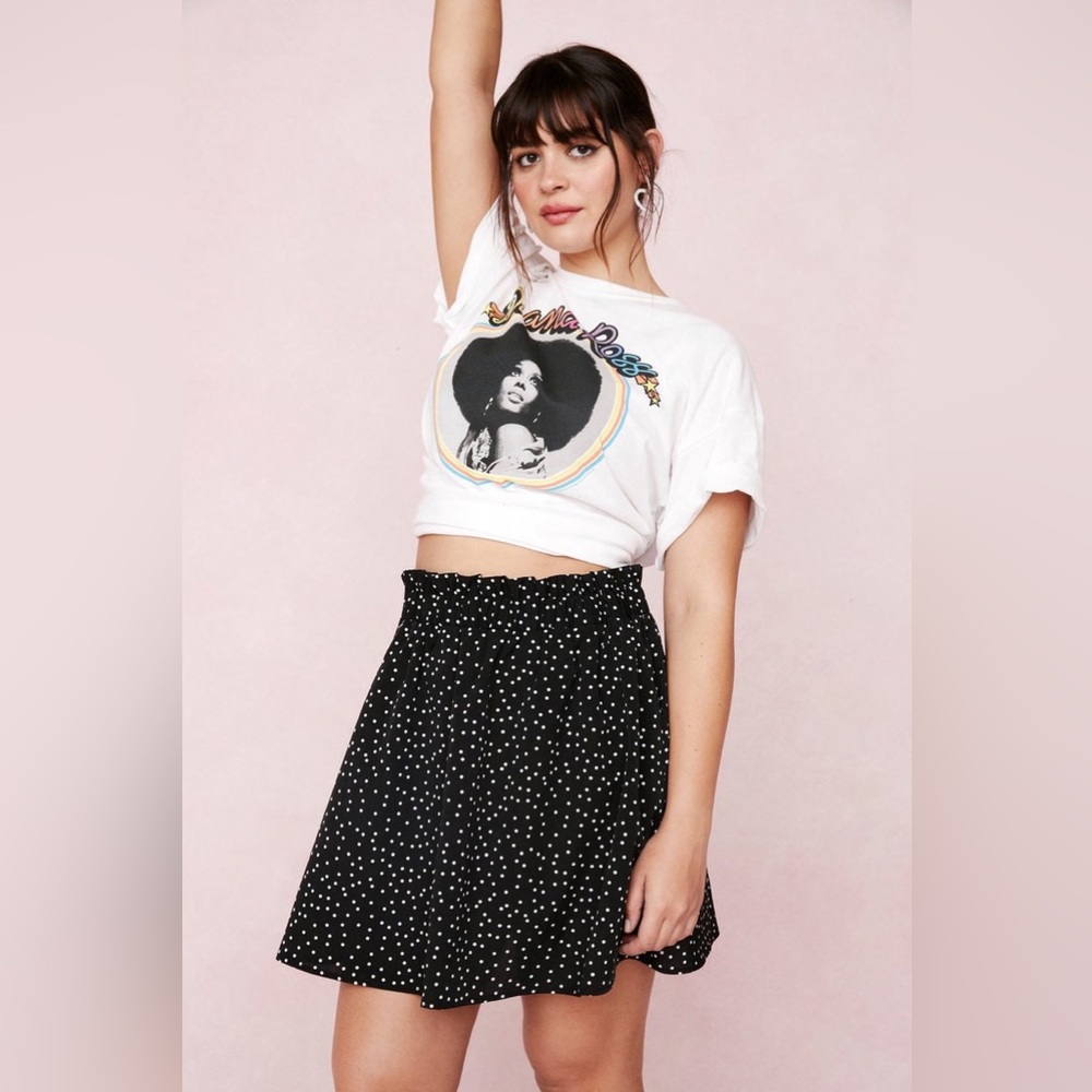 NWT Nasty Gal Plus Size Polka Dot Mini Pleated Skirt Size 18